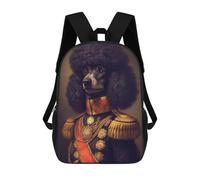 sinyumoney Mochilas Escolares Para Niños Impresas En 3D Black Poodle Mochila De Moda Mochila Informal De Viaje Para Niños Mochila De Gran Capacidad Para Niños Y Niñas 17inch