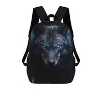 sinyumoney Mochilas Escolares Para Niños Impresas En 3D Black Wolf Orange Eyes Mochila De Moda Mochila Informal De Viaje Para Niños Mochila De Gran Capacidad Para Niños Y Niñas 17inch