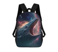 sinyumoney Mochilas Escolares Para Niños Impresas En 3D Blue Space Whale Mochila De Moda Mochila Informal De Viaje Para Niños Mochila De Gran Capacidad Para Niños Y Niñas 17inch
