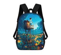 sinyumoney Mochilas Escolares Para Niños Impresas En 3D Boy on Treehouse Ladder Mochila De Moda Mochila Informal De Viaje Para Niños Mochila De Gran Capacidad Para Niños Y Niñas 17inch
