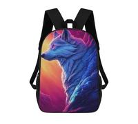 sinyumoney Mochilas Escolares Para Niños Impresas En 3D Celestial Wolf Mochila De Moda Mochila Informal De Viaje Para Niños Mochila De Gran Capacidad Para Niños Y Niñas 17inch