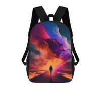 sinyumoney Mochilas Escolares Para Niños Impresas En 3D Colorful Clouds Journey Mochila De Moda Mochila Informal De Viaje Para Niños Mochila De Gran Capacidad Para Niños Y Niñas 17inch