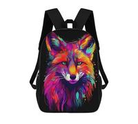 sinyumoney Mochilas Escolares Para Niños Impresas En 3D Colorful Fox Portrait Mochila De Moda Mochila Informal De Viaje Para Niños Mochila De Gran Capacidad Para Niños Y Niñas 17inch