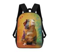 sinyumoney Mochilas Escolares Para Niños Impresas En 3D Colorful Guinea Pig Portrait Mochila De Moda Mochila Informal De Viaje Para Niños Mochila De Gran Capacidad Para Niños Y Niñas 17inch