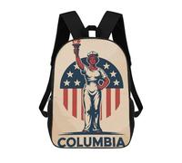 sinyumoney Mochilas Escolares Para Niños Impresas En 3D Columbia Allegorical Figure Mochila De Moda Mochila Informal De Viaje Para Niños Mochila De Gran Capacidad Para Niños Y Niñas 17inch