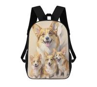 sinyumoney Mochilas Escolares Para Niños Impresas En 3D Corgi Family Sketch Mochila De Moda Mochila Informal De Viaje Para Niños Mochila De Gran Capacidad Para Niños Y Niñas 17inch