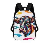 sinyumoney Mochilas Escolares Para Niños Impresas En 3D Cow Wpap Colorful Mochila De Moda Mochila Informal De Viaje Para Niños Mochila De Gran Capacidad Para Niños Y Niñas 17inch