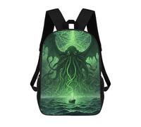 sinyumoney Mochilas Escolares Para Niños Impresas En 3D Cthulhu Rising with Ship Mochila De Moda Mochila Informal De Viaje Para Niños Mochila De Gran Capacidad Para Niños Y Niñas 17inch
