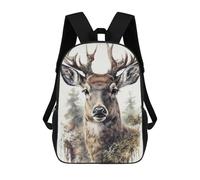 sinyumoney Mochilas Escolares Para Niños Impresas En 3D Deer Face Nature Animal Mochila De Moda Mochila Informal De Viaje Para Niños Mochila De Gran Capacidad Para Niños Y Niñas 17inch