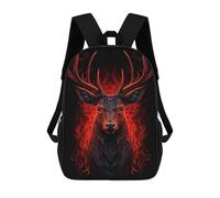 sinyumoney Mochilas Escolares Para Niños Impresas En 3D Deer Red And Black Animals Mochila De Moda Mochila Informal De Viaje Para Niños Mochila De Gran Capacidad Para Niños Y Niñas 17inch
