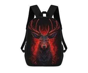 sinyumoney Mochilas Escolares Para Niños Impresas En 3D Deer Red And Black Animals Mochila De Moda Mochila Informal De Viaje Para Niños Mochila De Gran Capacidad Para Niños Y Niñas 17inch
