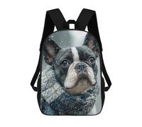 sinyumoney Mochilas Escolares Para Niños Impresas En 3D Dog in Scarf in Winter Snow Mochila De Moda Mochila Informal De Viaje Para Niños Mochila De Gran Capacidad Para Niños Y Niñas 17inch