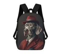 sinyumoney Mochilas Escolares Para Niños Impresas En 3D Dog in Suit And Hat Mochila De Moda Mochila Informal De Viaje Para Niños Mochila De Gran Capacidad Para Niños Y Niñas 17inch