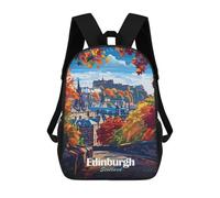 sinyumoney Mochilas Escolares Para Niños Impresas En 3D Edinburgh Scotland Autumn Landscape Mochila De Moda Mochila Informal De Viaje Para Niños Mochila De Gran Capacidad Para Niños Y Niñas 17inch