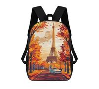 sinyumoney Mochilas Escolares Para Niños Impresas En 3D Eiffel Tower Autumn Mochila De Moda Mochila Informal De Viaje Para Niños Mochila De Gran Capacidad Para Niños Y Niñas 17inch