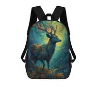 sinyumoney Mochilas Escolares Para Niños Impresas En 3D Enchanted Forest Deer -1 Mochila De Moda Mochila Informal De Viaje Para Niños Mochila De Gran Capacidad Para Niños Y Niñas 17inch