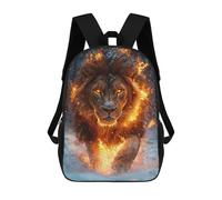 sinyumoney Mochilas Escolares Para Niños Impresas En 3D Fiery Lion in Winter Mochila De Moda Mochila Informal De Viaje Para Niños Mochila De Gran Capacidad Para Niños Y Niñas 17inch