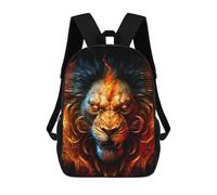 sinyumoney Mochilas Escolares Para Niños Impresas En 3D Flaming Lion Artwork -3 Mochila De Moda Mochila Informal De Viaje Para Niños Mochila De Gran Capacidad Para Niños Y Niñas 17inch