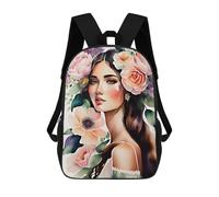 sinyumoney Mochilas Escolares Para Niños Impresas En 3D Floral Girl Watercolor Mochila De Moda Mochila Informal De Viaje Para Niños Mochila De Gran Capacidad Para Niños Y Niñas 17inch