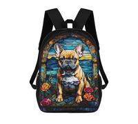 sinyumoney Mochilas Escolares Para Niños Impresas En 3D French Bulldog Abstract Mochila De Moda Mochila Informal De Viaje Para Niños Mochila De Gran Capacidad Para Niños Y Niñas 17inch