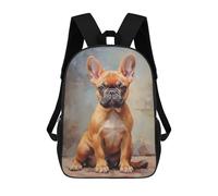 sinyumoney Mochilas Escolares Para Niños Impresas En 3D French Bulldog Fawn Puppy Mochila De Moda Mochila Informal De Viaje Para Niños Mochila De Gran Capacidad Para Niños Y Niñas 17inch