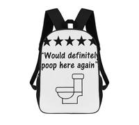 sinyumoney Mochilas Escolares Para Niños Impresas En 3D Funny Bathroom Hygiene Mochila De Moda Mochila Informal De Viaje Para Niños Mochila De Gran Capacidad Para Niños Y Niñas 17inch