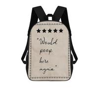 sinyumoney Mochilas Escolares Para Niños Impresas En 3D Funny Bathroom Sign 6 Mochila De Moda Mochila Informal De Viaje Para Niños Mochila De Gran Capacidad Para Niños Y Niñas 17inch