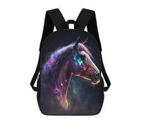 sinyumoney Mochilas Escolares Para Niños Impresas En 3D Galactic Horse Portrait -1 Mochila De Moda Mochila Informal De Viaje Para Niños Mochila De Gran Capacidad Para Niños Y Niñas 17inch