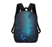 sinyumoney Mochilas Escolares Para Niños Impresas En 3D Glowing Blue Butterflies Forest Mochila De Moda Mochila Informal De Viaje Para Niños Mochila De Gran Capacidad Para Niños Y Niñas 17inch