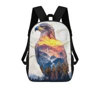 sinyumoney Mochilas Escolares Para Niños Impresas En 3D Golden Eagles Sunset Realm Mochila De Moda Mochila Informal De Viaje Para Niños Mochila De Gran Capacidad Para Niños Y Niñas 17inch