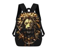 sinyumoney Mochilas Escolares Para Niños Impresas En 3D Golden Lion Abstract Art Mochila De Moda Mochila Informal De Viaje Para Niños Mochila De Gran Capacidad Para Niños Y Niñas 17inch