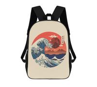 sinyumoney Mochilas Escolares Para Niños Impresas En 3D Great Wave Kanagawa Mochila De Moda Mochila Informal De Viaje Para Niños Mochila De Gran Capacidad Para Niños Y Niñas 17inch