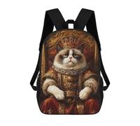 sinyumoney Mochilas Escolares Para Niños Impresas En 3D Grumpy Cat King Mochila De Moda Mochila Informal De Viaje Para Niños Mochila De Gran Capacidad Para Niños Y Niñas 17inch