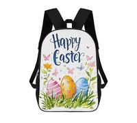 sinyumoney Mochilas Escolares Para Niños Impresas En 3D Happy Easter Wishes Mochila De Moda Mochila Informal De Viaje Para Niños Mochila De Gran Capacidad Para Niños Y Niñas 17inch