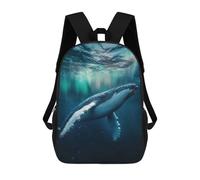 sinyumoney Mochilas Escolares Para Niños Impresas En 3D Humpback Whale Aurora Borealis Mochila De Moda Mochila Informal De Viaje Para Niños Mochila De Gran Capacidad Para Niños Y Niñas 17inch
