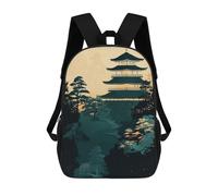 sinyumoney Mochilas Escolares Para Niños Impresas En 3D Japanese Pagoda Landscape Kintsugi Mochila De Moda Mochila Informal De Viaje Para Niños Mochila De Gran Capacidad Para Niños Y Niñas 17inch