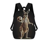 sinyumoney Mochilas Escolares Para Niños Impresas En 3D Kangaroo Soccer Ball Mochila De Moda Mochila Informal De Viaje Para Niños Mochila De Gran Capacidad Para Niños Y Niñas 17inch