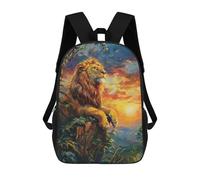 sinyumoney Mochilas Escolares Para Niños Impresas En 3D Lion at Sunset Painting Mochila De Moda Mochila Informal De Viaje Para Niños Mochila De Gran Capacidad Para Niños Y Niñas 17inch