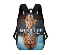sinyumoney Mochilas Escolares Para Niños Impresas En 3D Lion Cub Mindset Mochila De Moda Mochila Informal De Viaje Para Niños Mochila De Gran Capacidad Para Niños Y Niñas 17inch