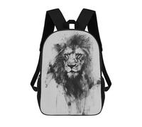 sinyumoney Mochilas Escolares Para Niños Impresas En 3D Lion in Charcoal Art Mochila De Moda Mochila Informal De Viaje Para Niños Mochila De Gran Capacidad Para Niños Y Niñas 17inch