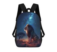 sinyumoney Mochilas Escolares Para Niños Impresas En 3D Lion Under The Milky Way Mochila De Moda Mochila Informal De Viaje Para Niños Mochila De Gran Capacidad Para Niños Y Niñas 17inch