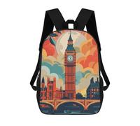 sinyumoney Mochilas Escolares Para Niños Impresas En 3D London Skyline with Big Ben Mochila De Moda Mochila Informal De Viaje Para Niños Mochila De Gran Capacidad Para Niños Y Niñas 17inch