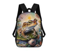 sinyumoney Mochilas Escolares Para Niños Impresas En 3D Luminous Leopard Frog Mochila De Moda Mochila Informal De Viaje Para Niños Mochila De Gran Capacidad Para Niños Y Niñas 17inch