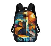 sinyumoney Mochilas Escolares Para Niños Impresas En 3D Modern Cubism Lighthouse Mochila De Moda Mochila Informal De Viaje Para Niños Mochila De Gran Capacidad Para Niños Y Niñas 17inch