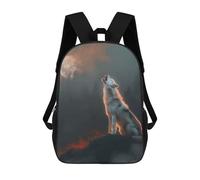 sinyumoney Mochilas Escolares Para Niños Impresas En 3D Moonlit Howling Wolf Mochila De Moda Mochila Informal De Viaje Para Niños Mochila De Gran Capacidad Para Niños Y Niñas 17inch