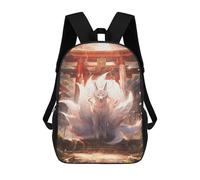 sinyumoney Mochilas Escolares Para Niños Impresas En 3D Mystic Kitsune Gateway Mochila De Moda Mochila Informal De Viaje Para Niños Mochila De Gran Capacidad Para Niños Y Niñas 17inch