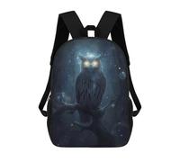 sinyumoney Mochilas Escolares Para Niños Impresas En 3D Mystical Owl Perched on Branch Mochila De Moda Mochila Informal De Viaje Para Niños Mochila De Gran Capacidad Para Niños Y Niñas 17inch