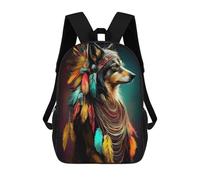 sinyumoney Mochilas Escolares Para Niños Impresas En 3D Native Spirit Wolf Art Mochila De Moda Mochila Informal De Viaje Para Niños Mochila De Gran Capacidad Para Niños Y Niñas 17inch