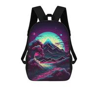 sinyumoney Mochilas Escolares Para Niños Impresas En 3D Neon Mountain Dreamscape -1 Mochila De Moda Mochila Informal De Viaje Para Niños Mochila De Gran Capacidad Para Niños Y Niñas 17inch
