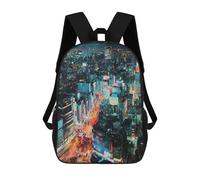 sinyumoney Mochilas Escolares Para Niños Impresas En 3D Night Cityscape Painting Mochila De Moda Mochila Informal De Viaje Para Niños Mochila De Gran Capacidad Para Niños Y Niñas 17inch